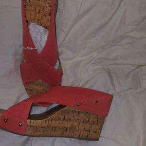 Ladies size 12 shoes actually a coral color